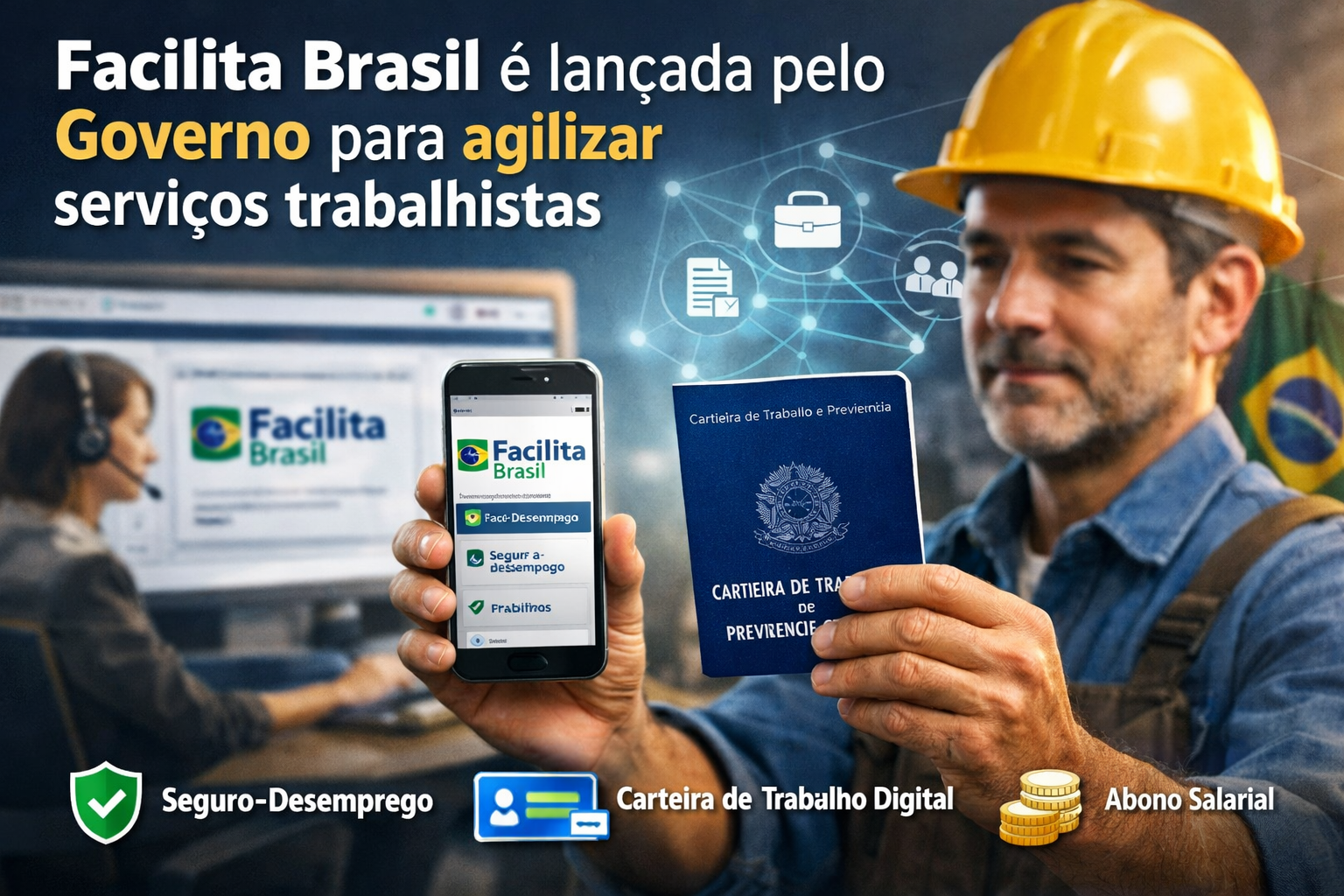 Facilita Brasil governo lança plataforma digital para agilizar serviços a trabalhadores e empresas